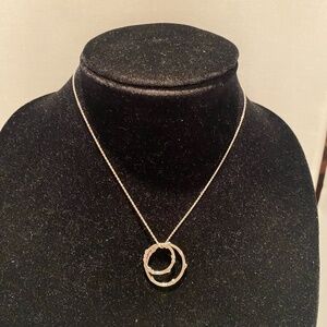 Sterling Silver & Crystal Double Circle Necklace